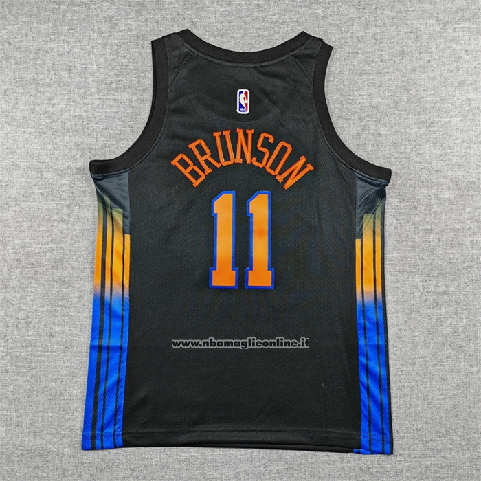 Maglia Bambino New York Knicks Jalen Brunson No 11 Statement 2025-26 Nero